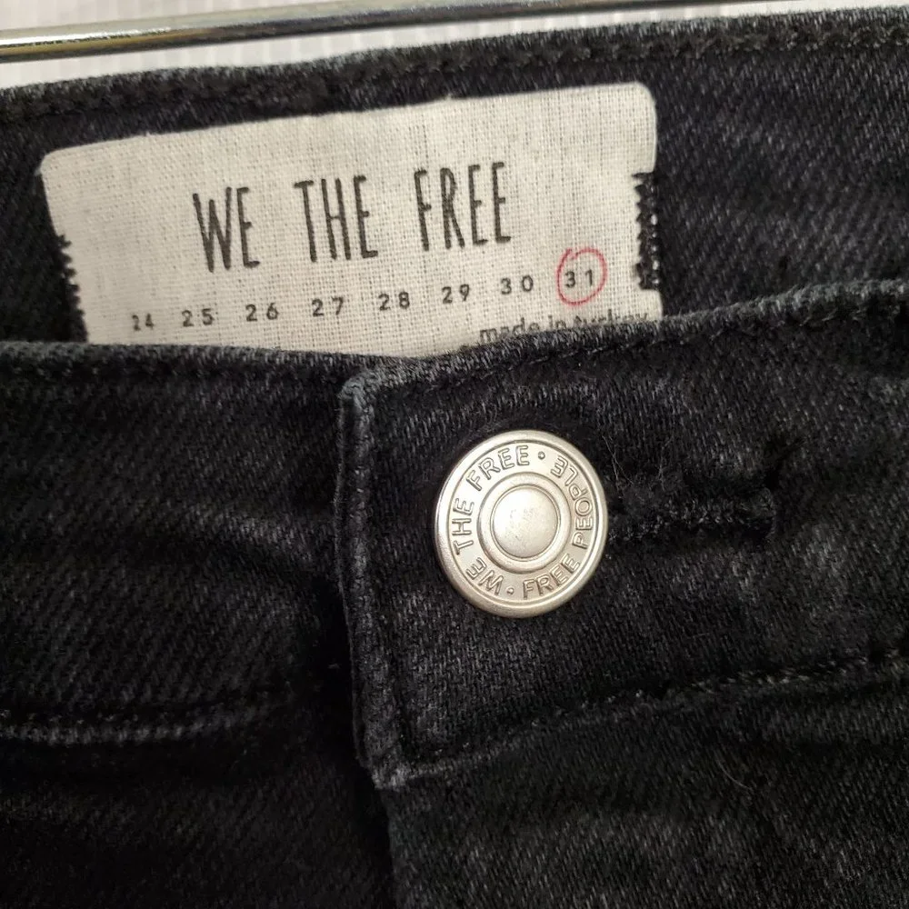 We the Free Size 31 Jeans Anthropologie Button Fly Stretch Skinny Distressed - Picture 10 of 11